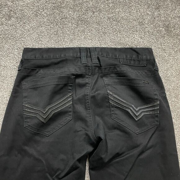 Guess Drexel Skinny Chino Pants Womens 33x26 Black Dark Wash Mid Rise Cotton - Picture 3 of 16